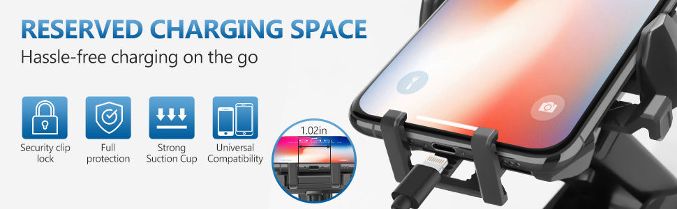 Car Mount Adjustable Mobile Phone Holder - Black