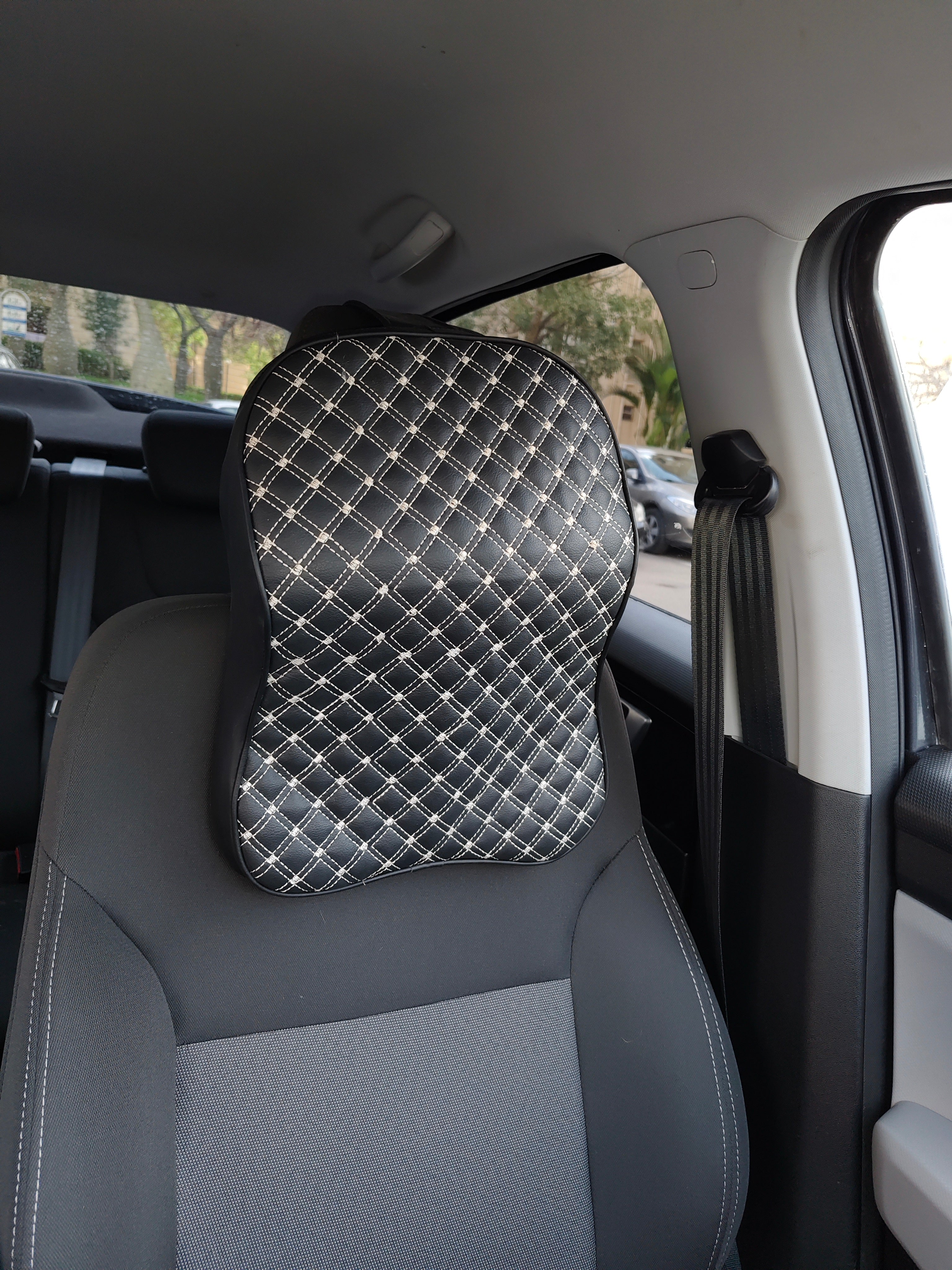 Assafco Car Headrest Pillow - Shoulder & Neck Pillow for Car Headrest w/Adjustable Strap & Clip to Secure - Memory Foam Car Neck Pillow for Driving Seat - Ergonomic Head Rest Pillow for Car Seat Neck Support