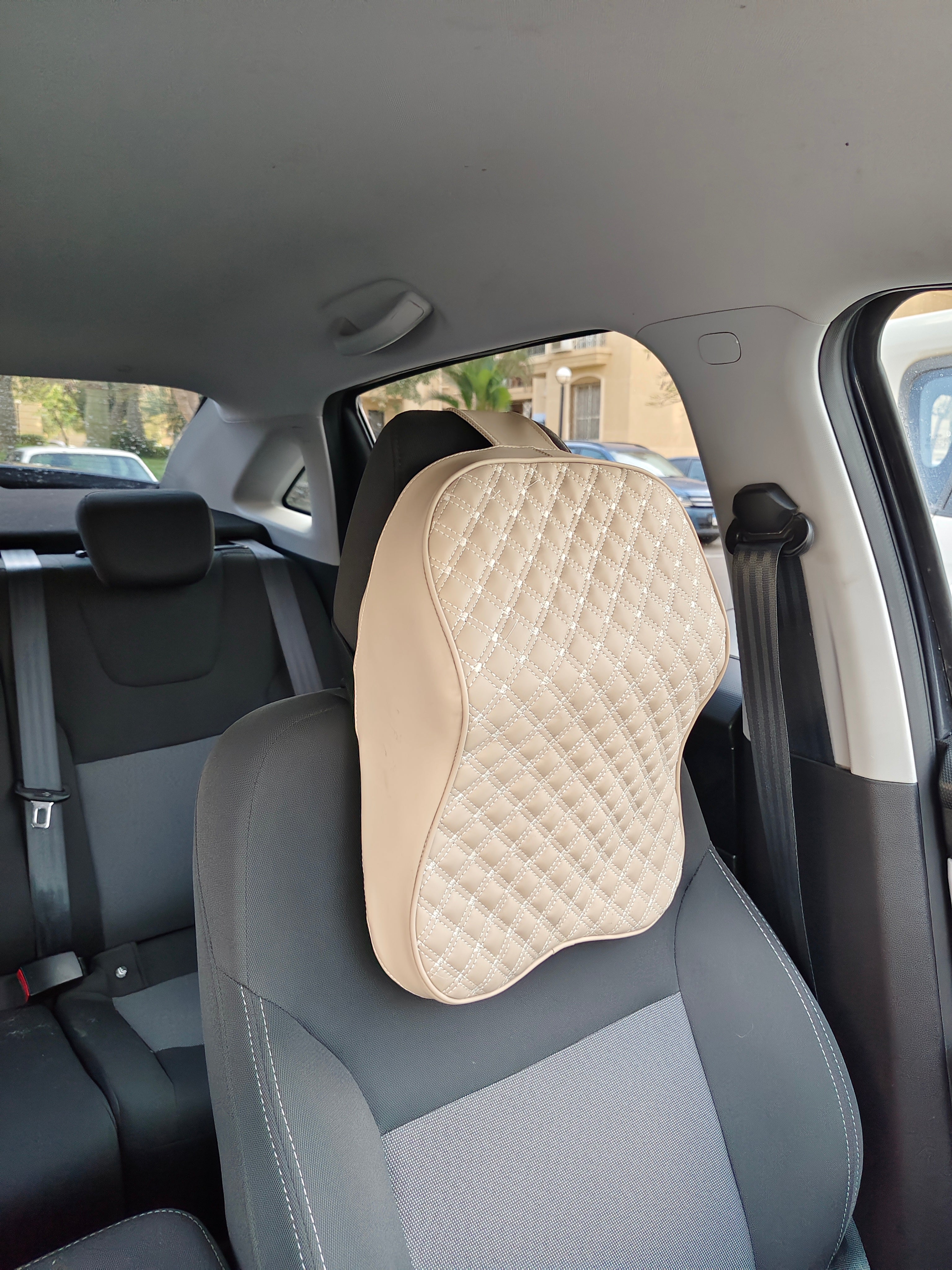 Assafco Car Headrest Pillow - Shoulder & Neck Pillow for Car Headrest w/Adjustable Strap & Clip to Secure - Memory Foam Car Neck Pillow for Driving Seat - Ergonomic Head Rest Pillow for Car Seat Neck Support