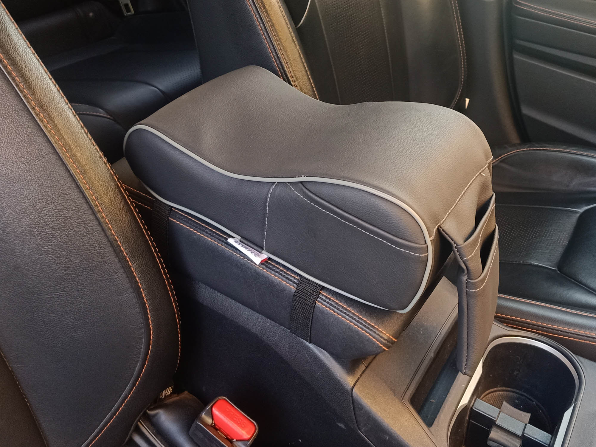 Assafco Colored Leather Car Foam Armrest Cushion