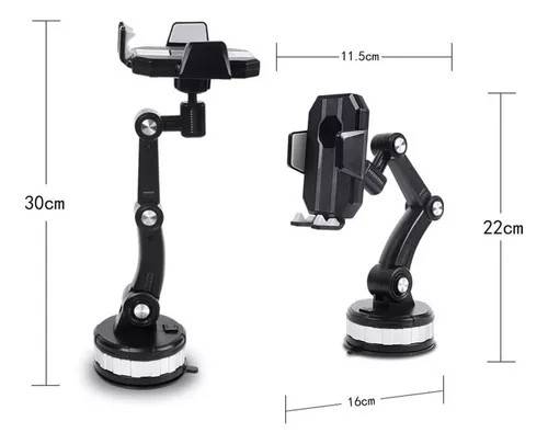 One-Button Pop-up Strong Suction Car Phone Holder for Dashboard Windshield Air Vent, 360°Adjustable Long Arm for All Phones