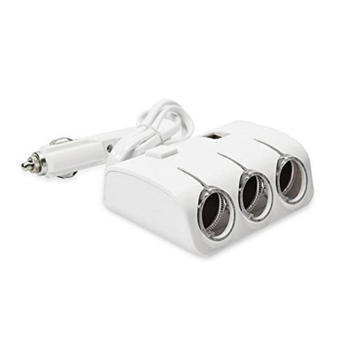 3 way car cigarette lighter spliter with 2 usb port