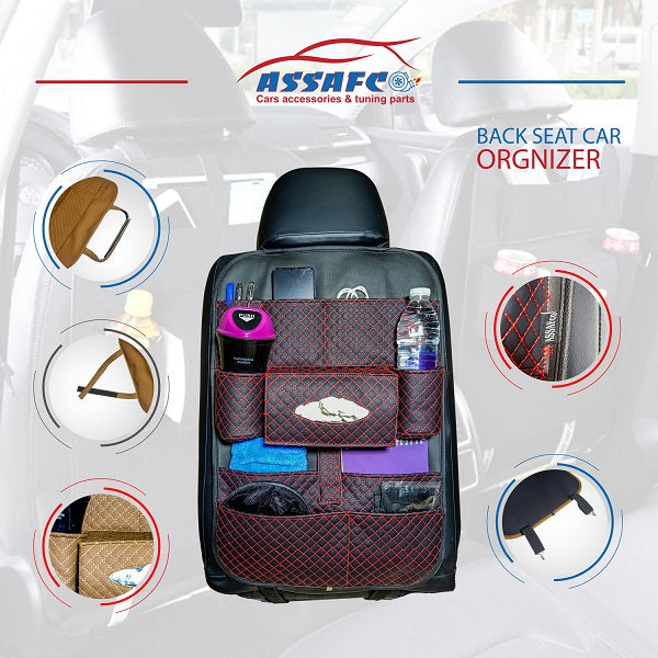 ASSAFCO Leather Car Backseat Organizer