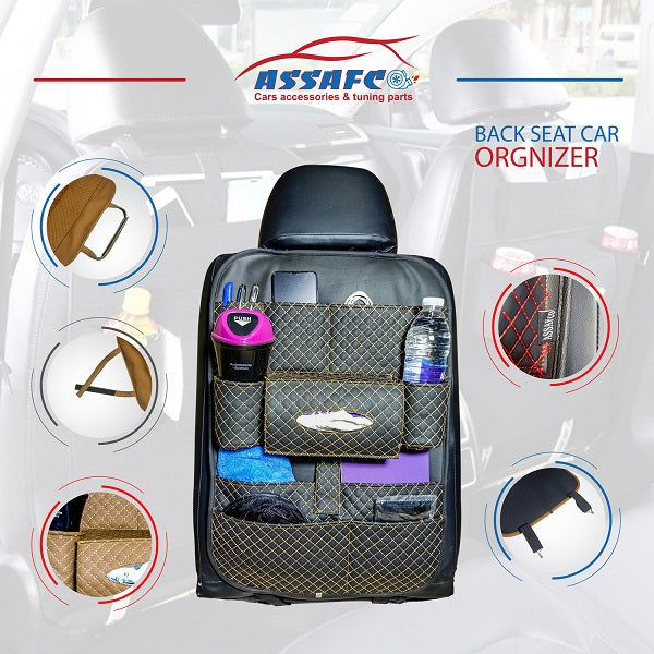 ASSAFCO Leather Car Backseat Organizer