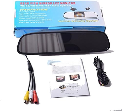 شاشة TFT LCD مقاس 4.3 بوصة لمرآة الرؤية الخلفية للسيارة + كاميرا خلفية 