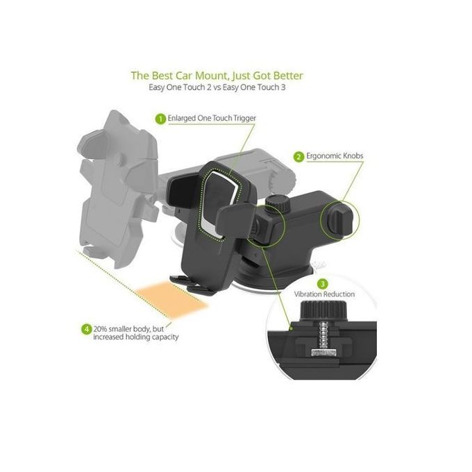 حامل هاتف محمول قابل للتعديل للسيارة - أسود 