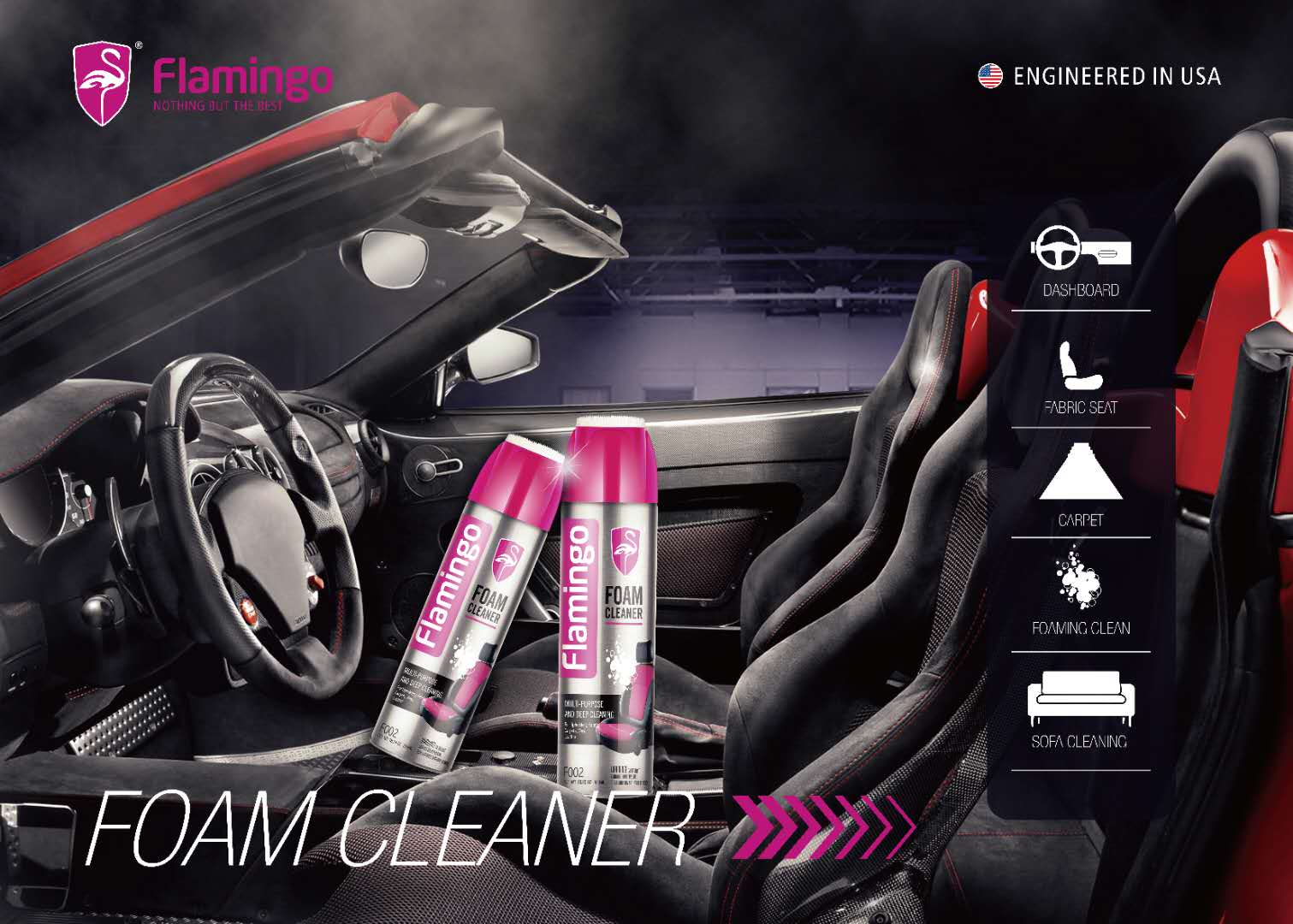 FLAMINGO MULTI-PURPOSE FOAM CLEANER - 650 ML