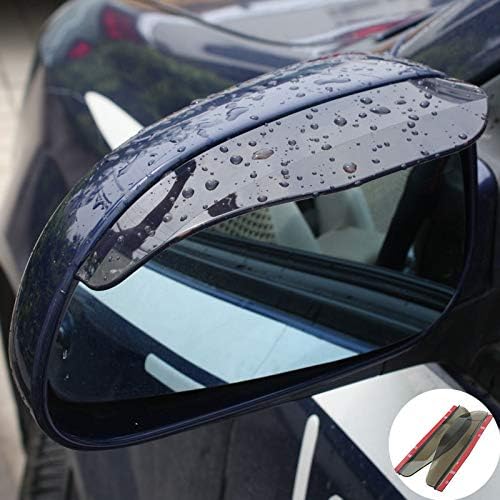 2 Pcs Rear View Mirror visor Side Mirror Rain Guard Carbon Fiber Mirror Rain Visor Smoke Guard Eyebrow Cover for Cars Truck SUV (black)