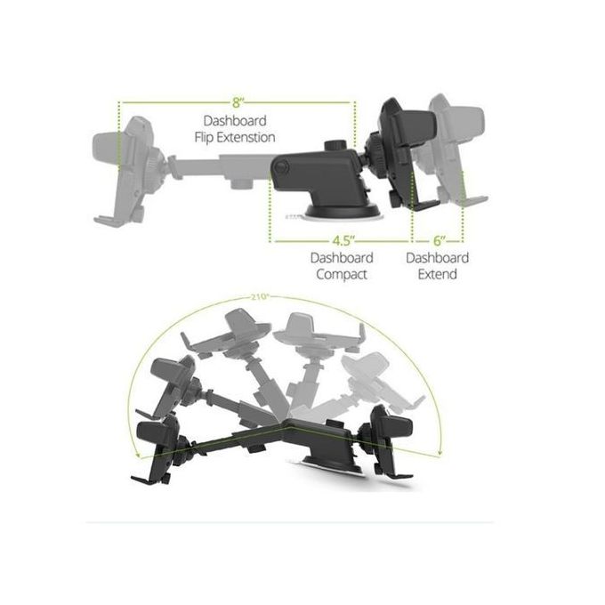 حامل هاتف محمول قابل للتعديل للسيارة - أسود 