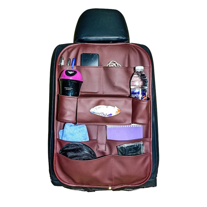 ASSAFCO Leather Car Backseat Organizer
