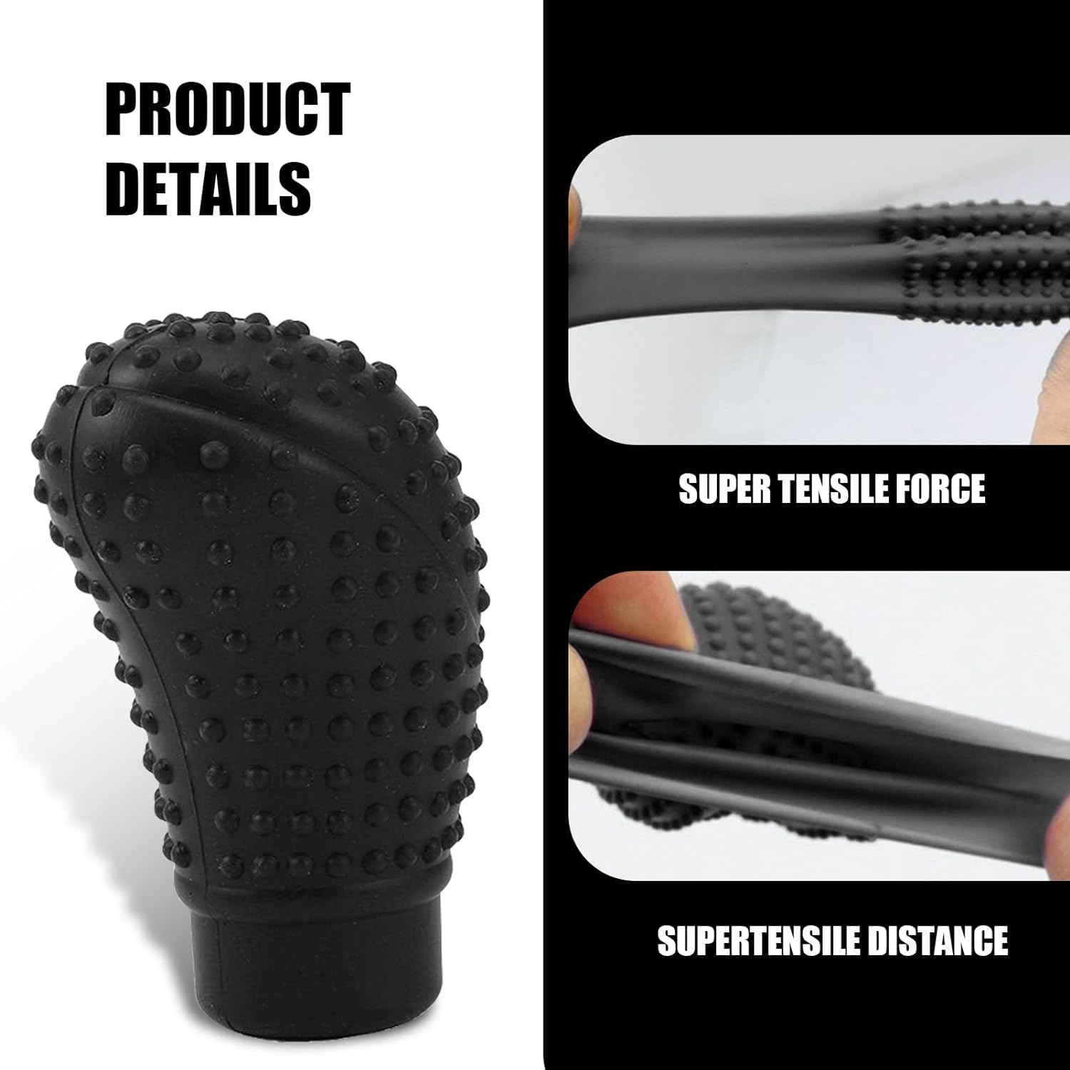 Elastic Silicone Car Shift Knob Protector Cover with Massage Design