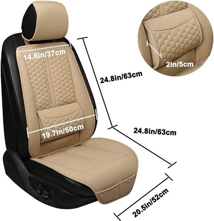 Assafco Car Seats Covers, 1 Pair Universal Sideless Driver Seat Protectors with Lumbar Support and Headrest Cover