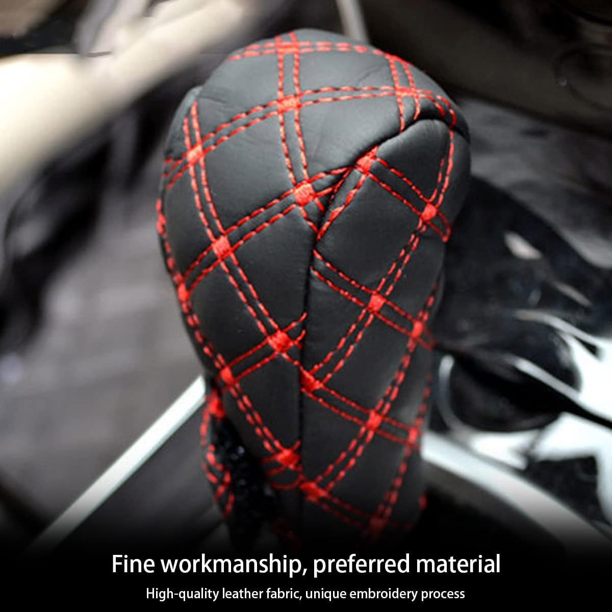 Set Car Handbrake Shift Gear Knob Cover, Leather Breathable Soft Hand break Protect