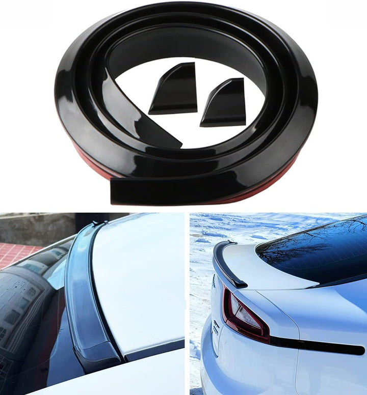 Universal 1.5m Matte Black Car Trunk Spoiler Lip Rubber Strip for Most Cars