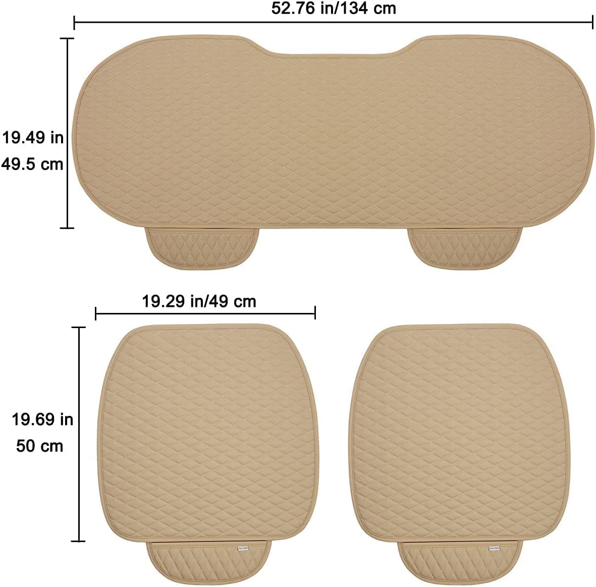Assafco Leaher Car Seat Bottom Pads Protector Square Shape