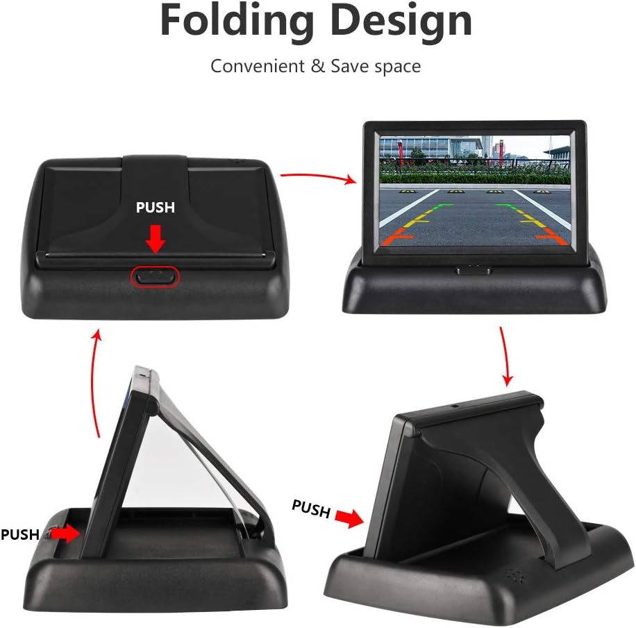Car 4.3 Inch Small Mini Digital Flip Down Foldable Monitor Screen