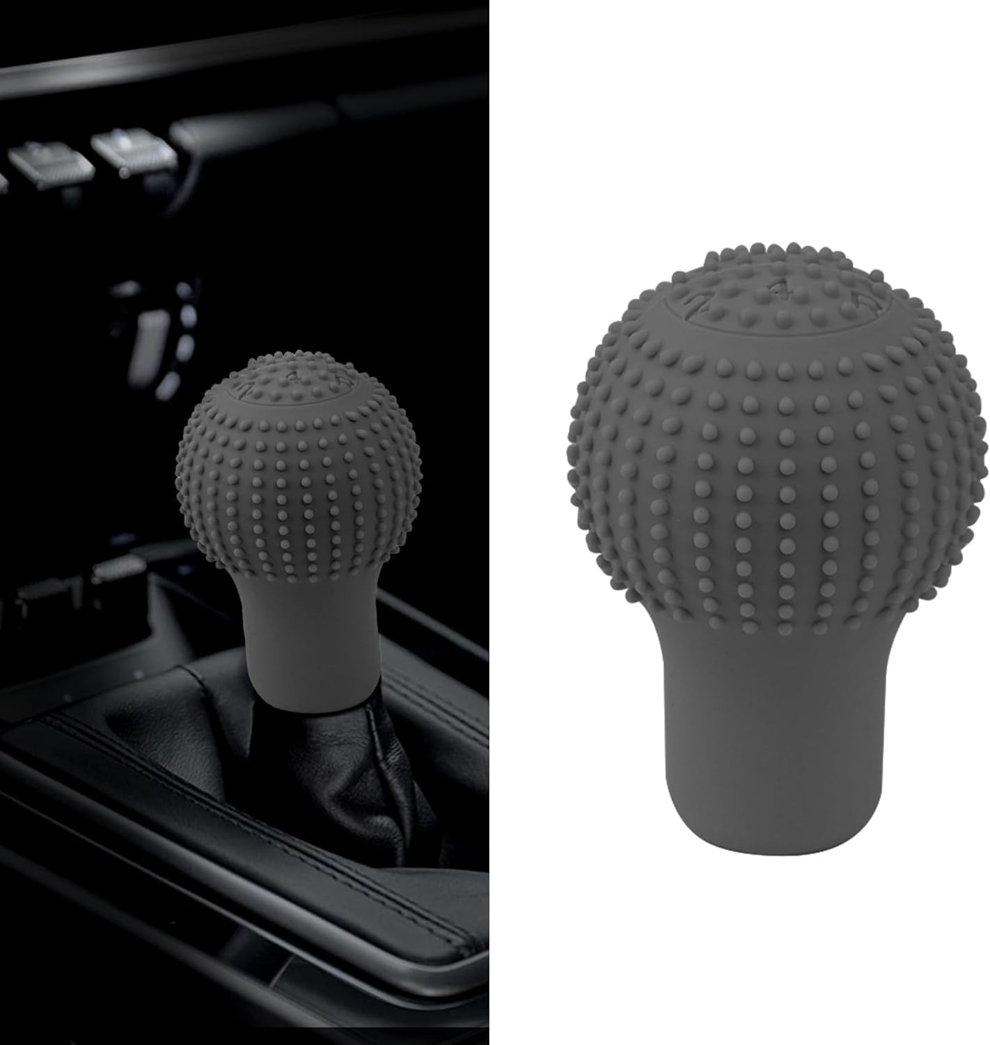 غطاء حماية مقبض ناقل الحركة للسيارة من السيليكون المرن بتصميم تدليك للمقبض الدائري 