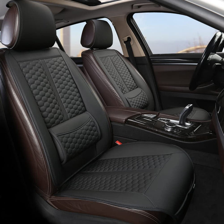 Assafco Car Seats Covers, 1 Pair Universal Sideless Driver Seat Protectors with Lumbar Support and Headrest Cover
