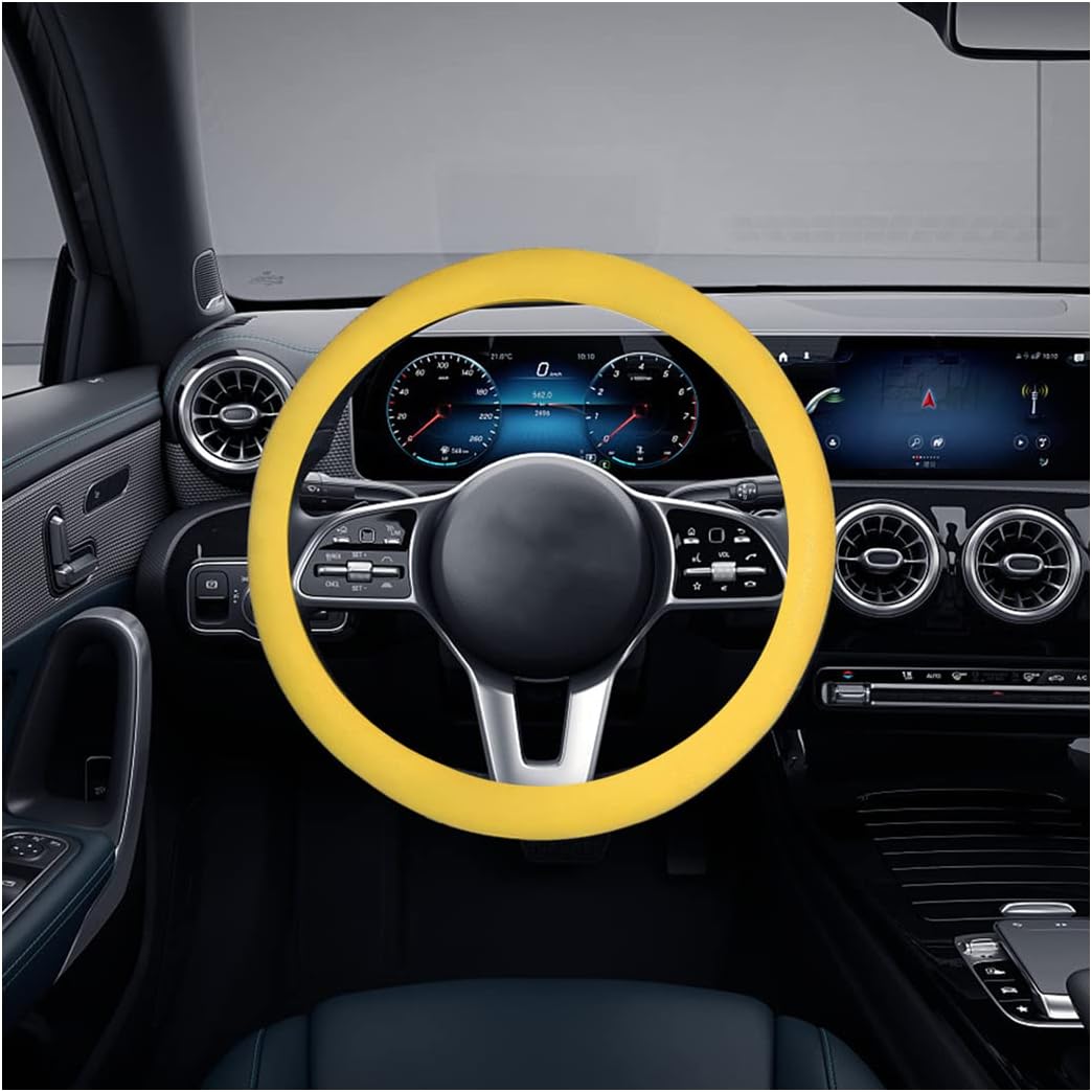 غطاء عجلة قيادة السيارة من السيليكون الناعم - أسود 