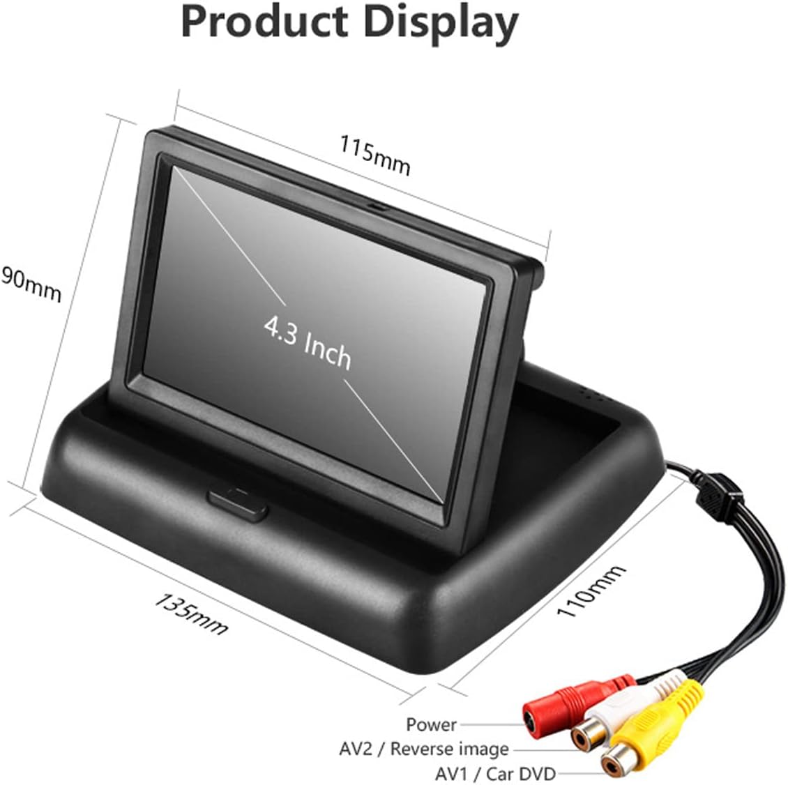 Car 4.3 Inch Small Mini Digital Flip Down Foldable Monitor Screen