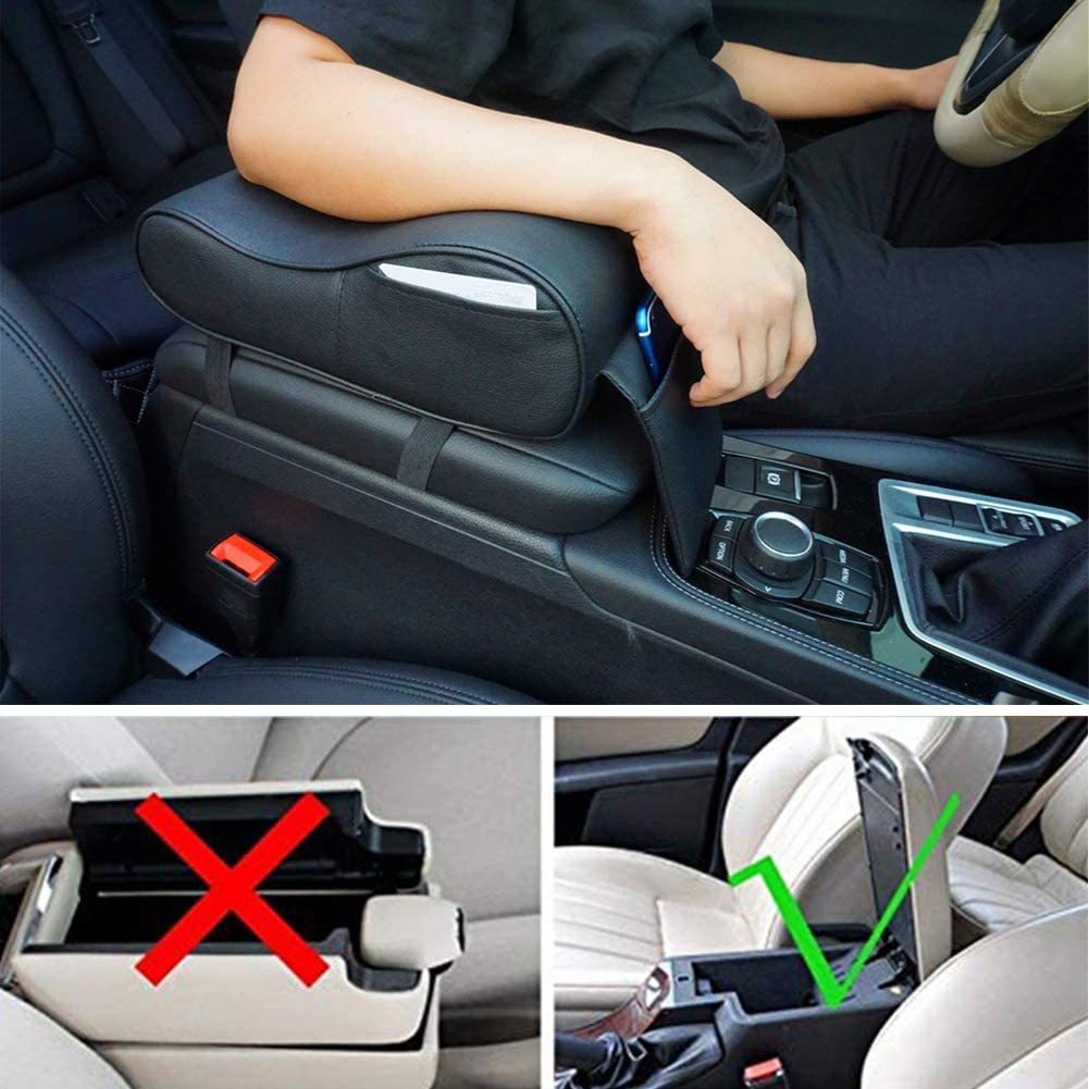 Assafco Leather Car Armrest Cushion Foam – Black