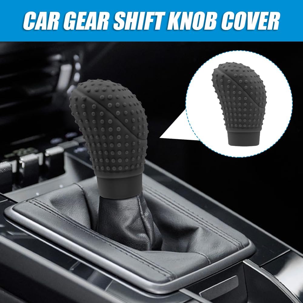 Elastic Silicone Car Shift Knob Protector Cover with Massage Design