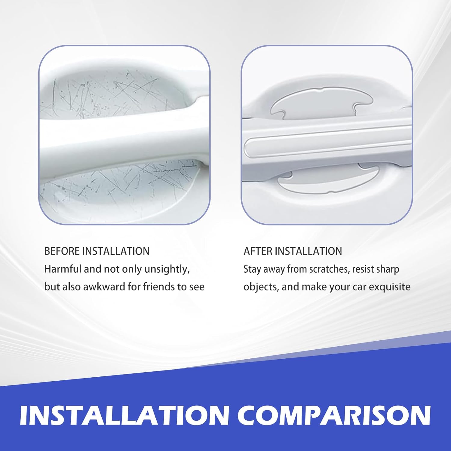 Car Door Handle Protector, Transparent Bumper Trim Guard Sticker, Waterproof Anti-Scratch Door Handle and Rear View Mirror Protection Film, Universal for Most Car