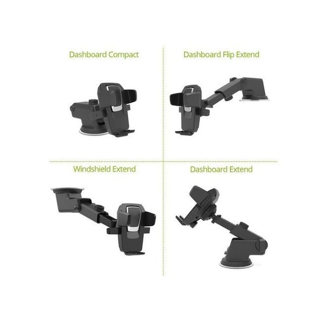 حامل هاتف محمول قابل للتعديل للسيارة - أسود 