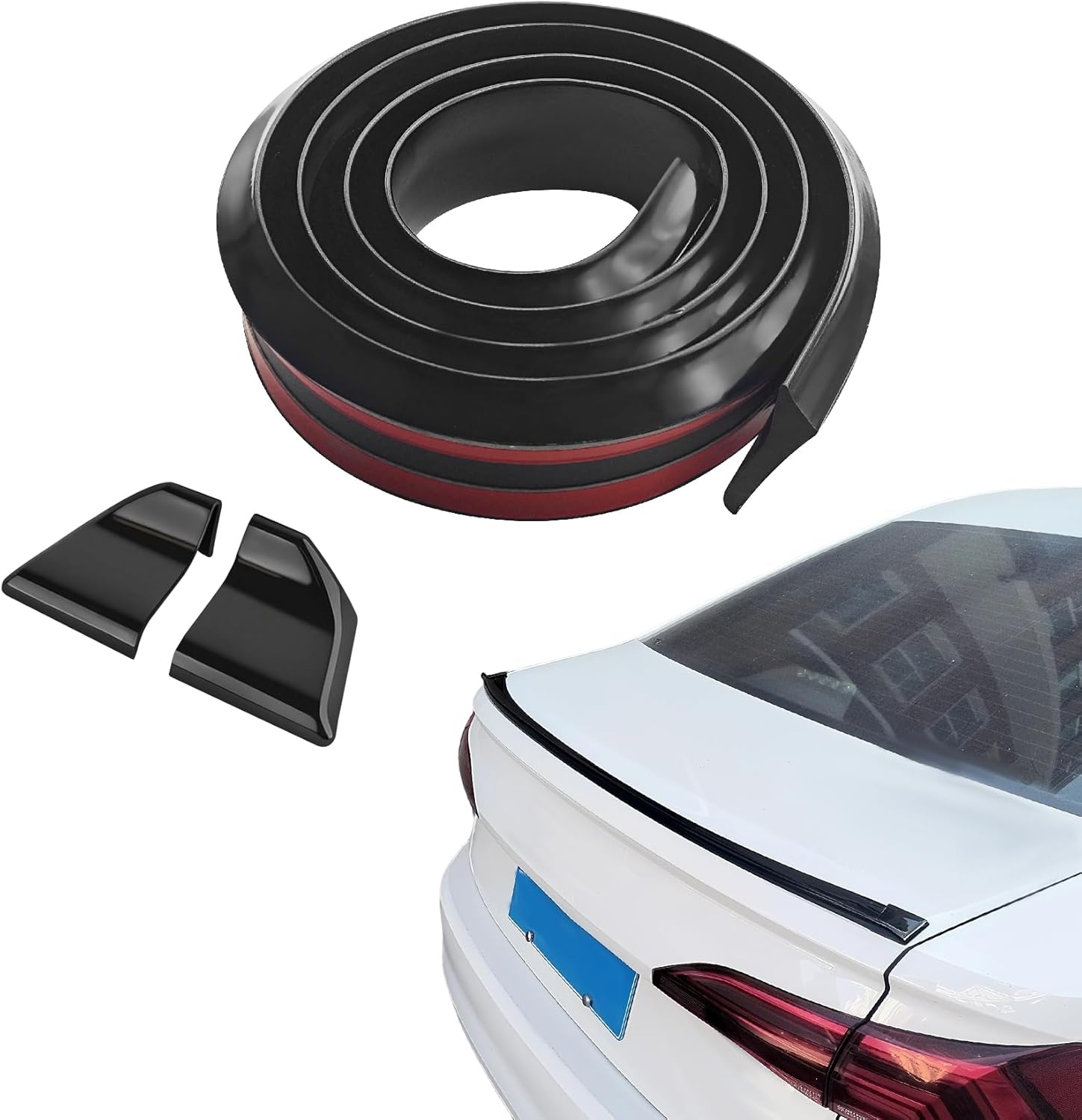 شريط مطاطي لشفة جناح صندوق السيارة أسود غير لامع عالمي بطول 1.5 متر لمعظم السيارات