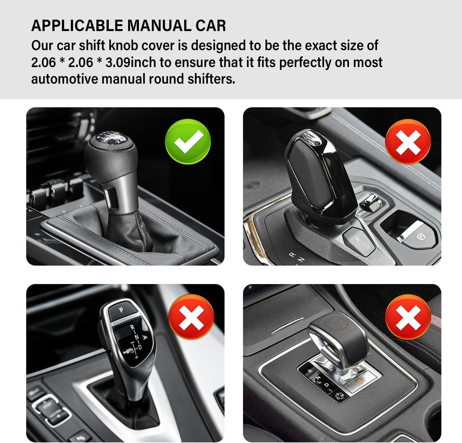 غطاء حماية مقبض ناقل الحركة للسيارة من السيليكون المرن بتصميم تدليك للمقبض الدائري 