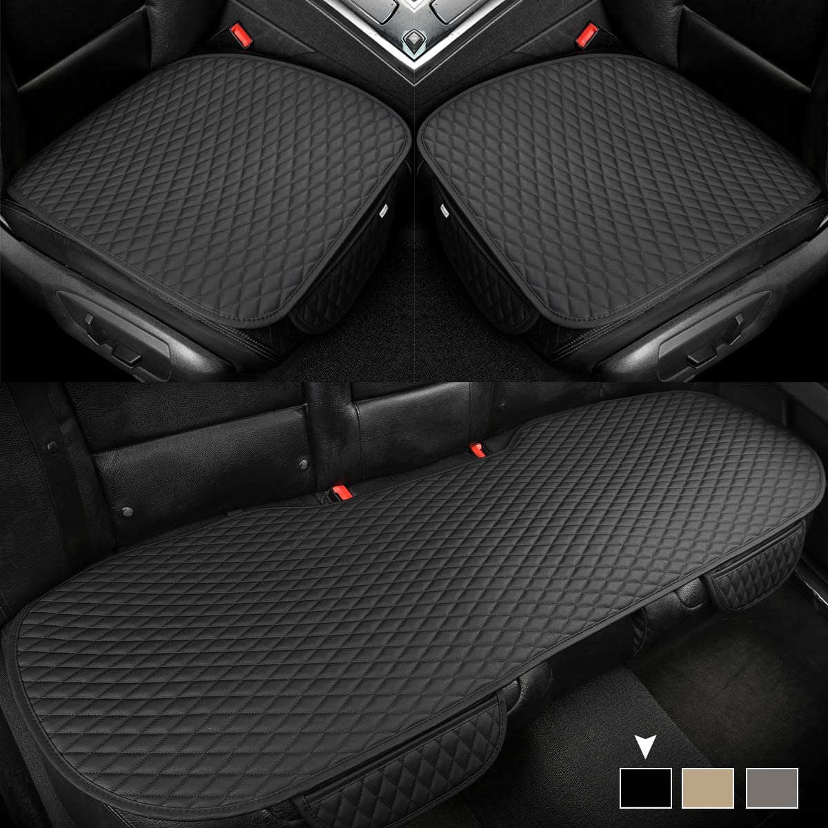 Assafco Leaher Car Seat Bottom Pads Protector Square Shape