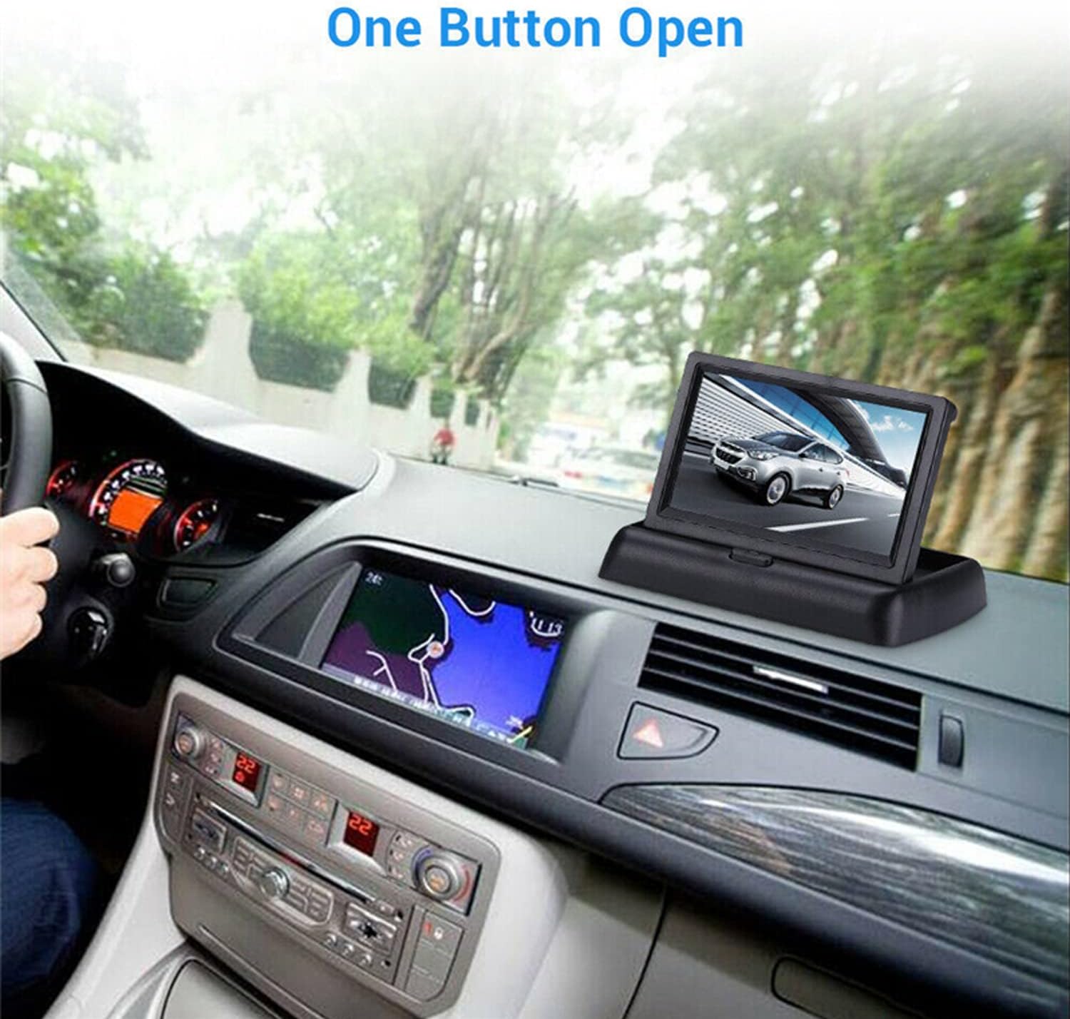 Car 4.3 Inch Small Mini Digital Flip Down Foldable Monitor Screen