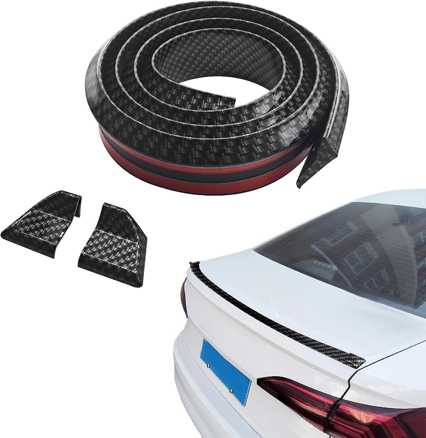 شريط مطاطي لشفة جناح صندوق السيارة أسود غير لامع عالمي بطول 1.5 متر لمعظم السيارات