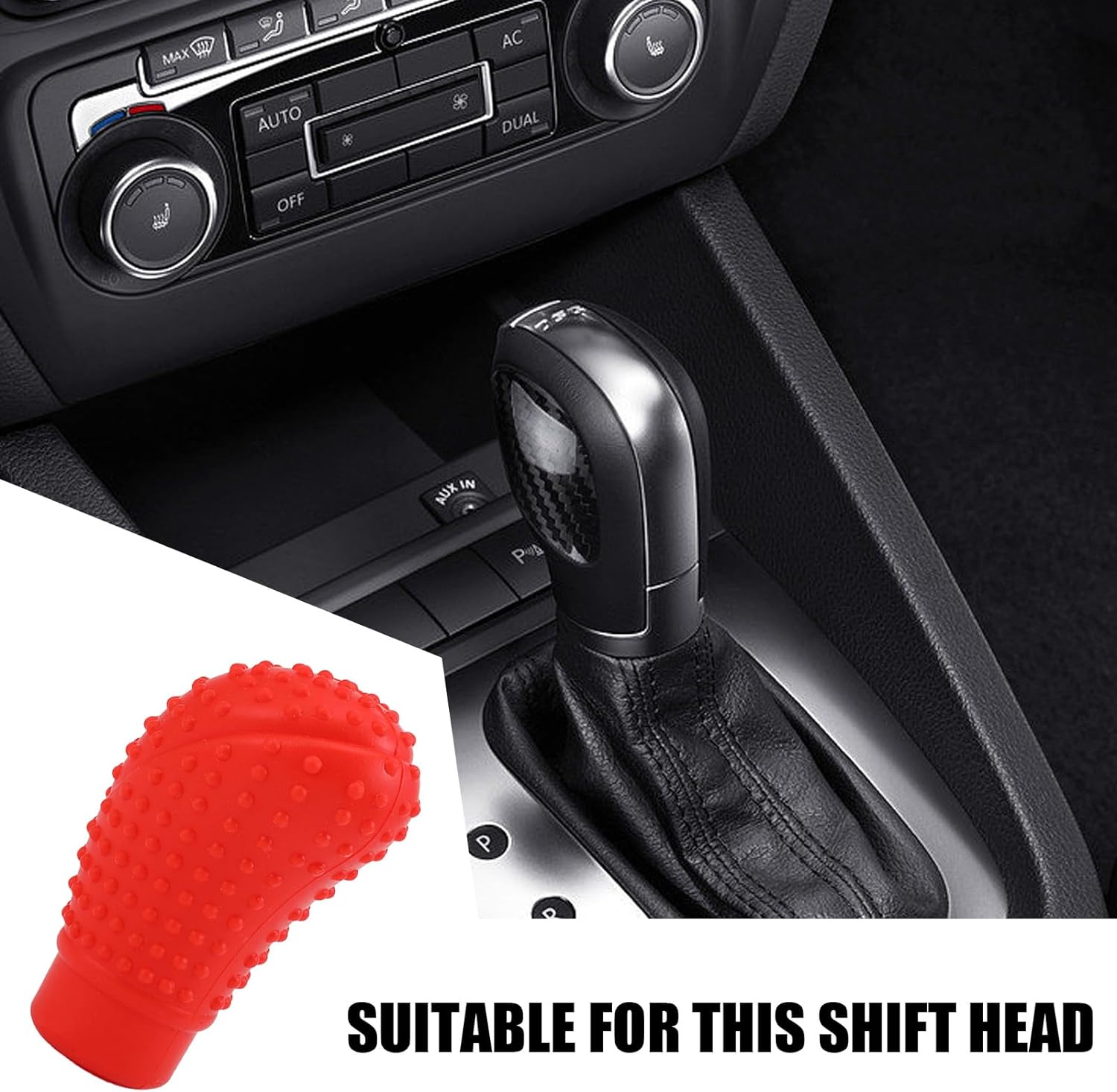 Elastic Silicone Car Shift Knob Protector Cover with Massage Design