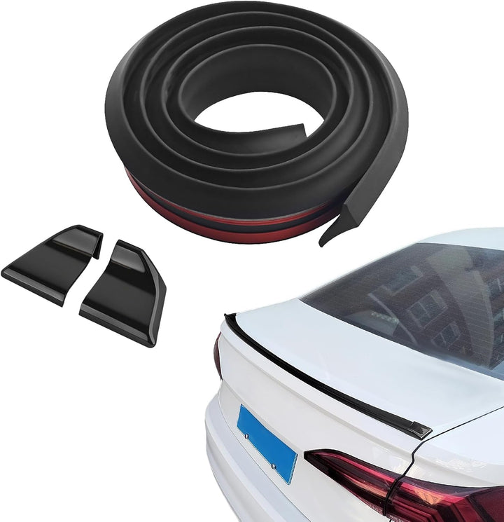 Universal 1.5m Matte Black Car Trunk Spoiler Lip Rubber Strip for Most Cars