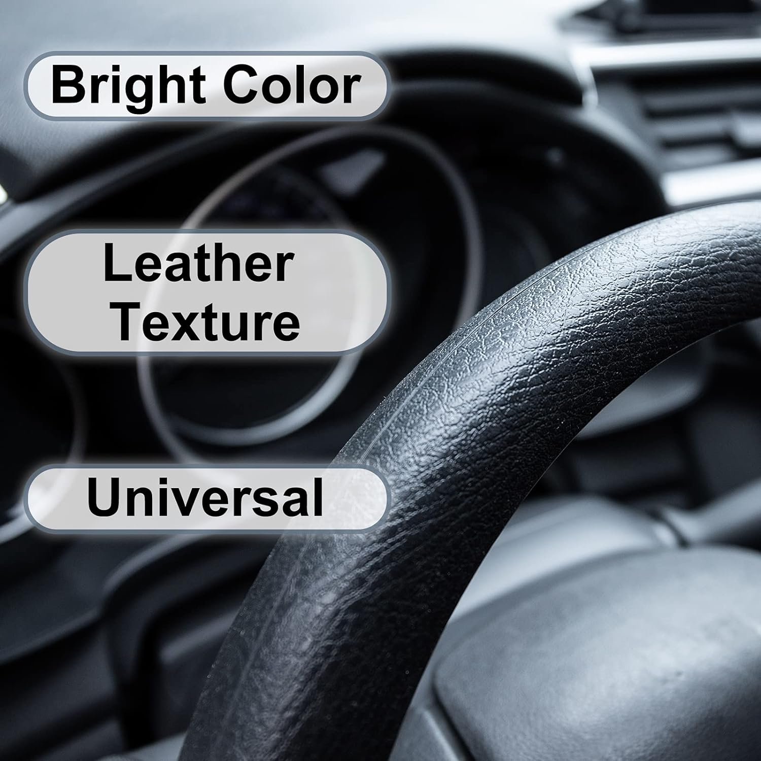 غطاء عجلة قيادة السيارة من السيليكون الناعم - أسود 