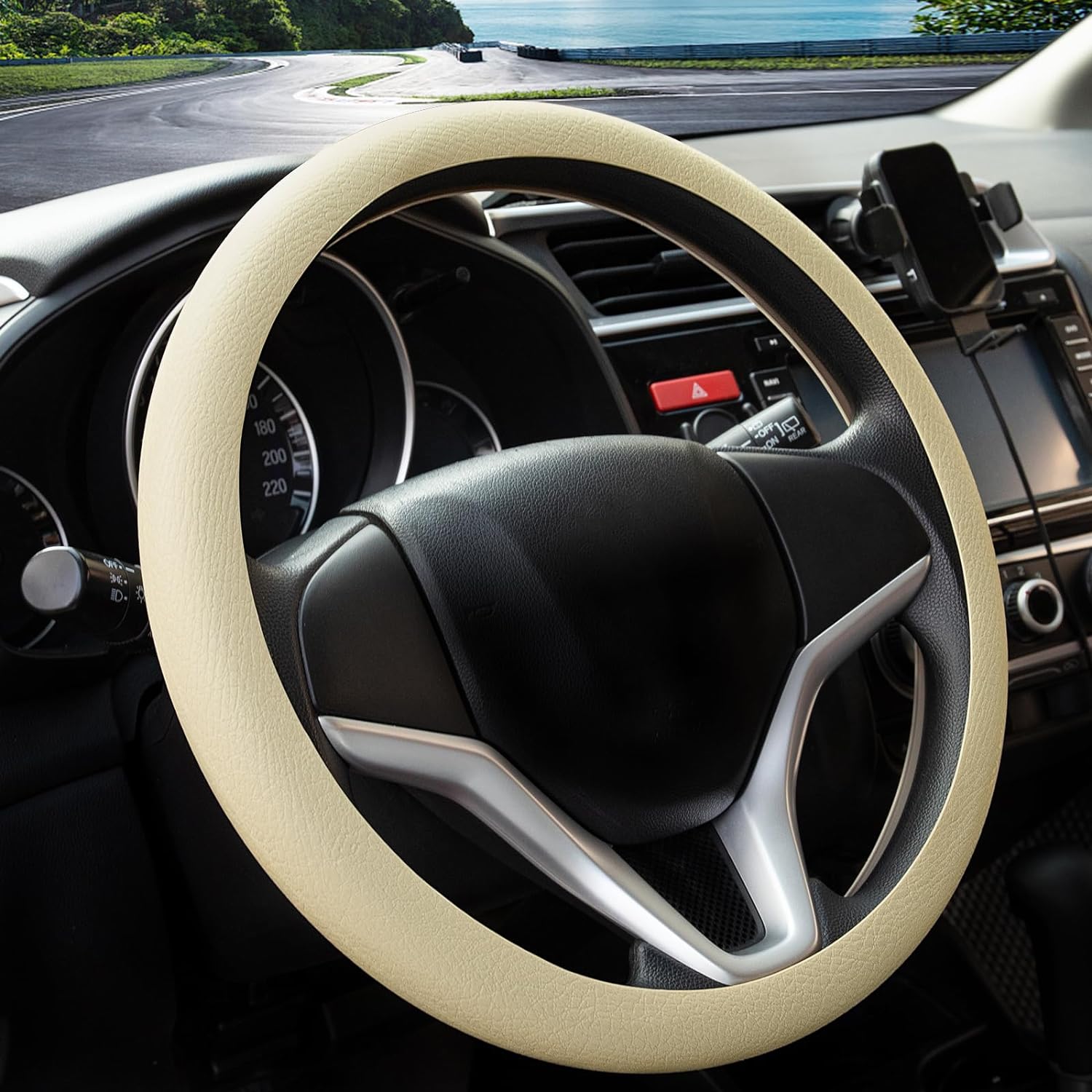غطاء عجلة قيادة السيارة من السيليكون الناعم - أسود 