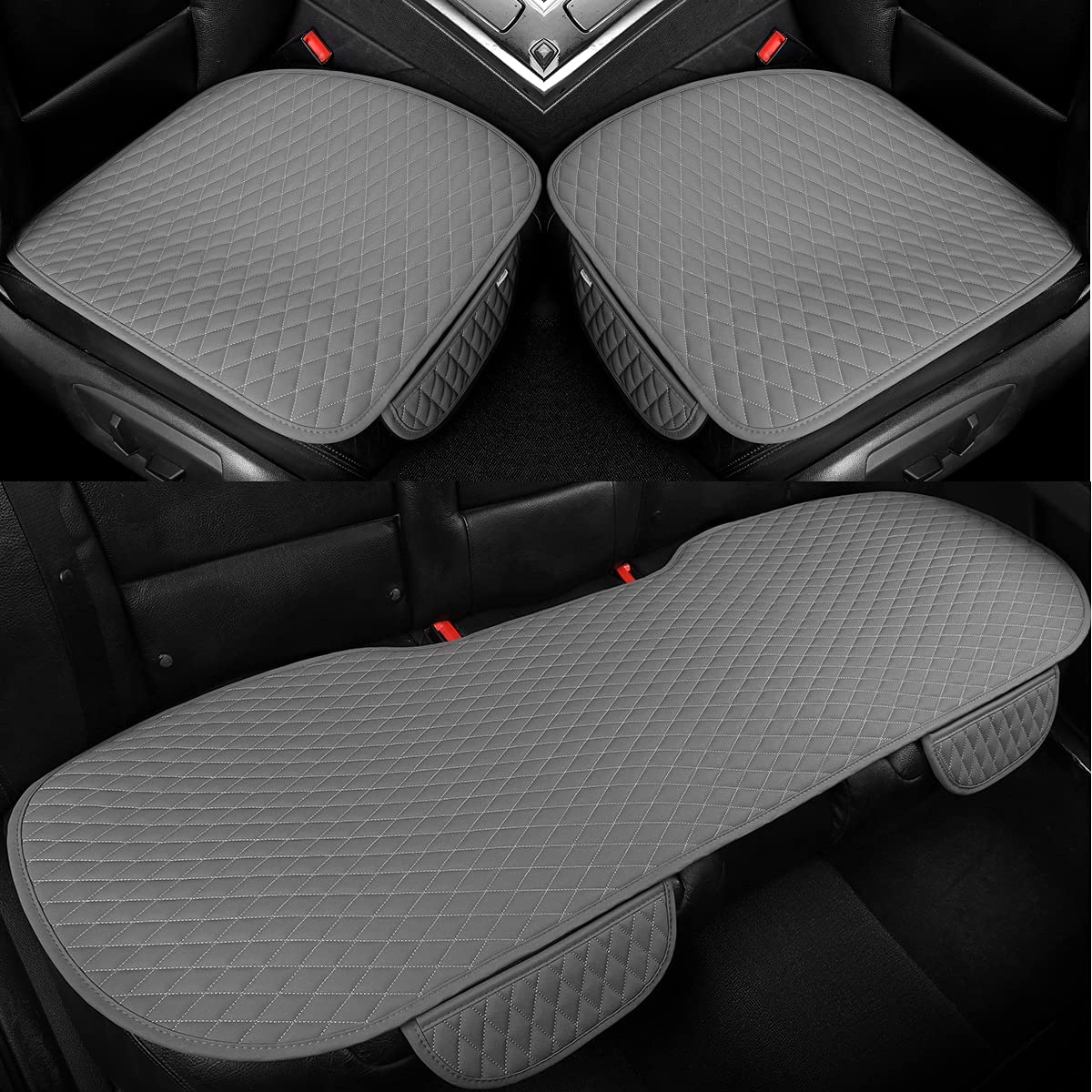 Assafco Leaher Car Seat Bottom Pads Protector Square Shape