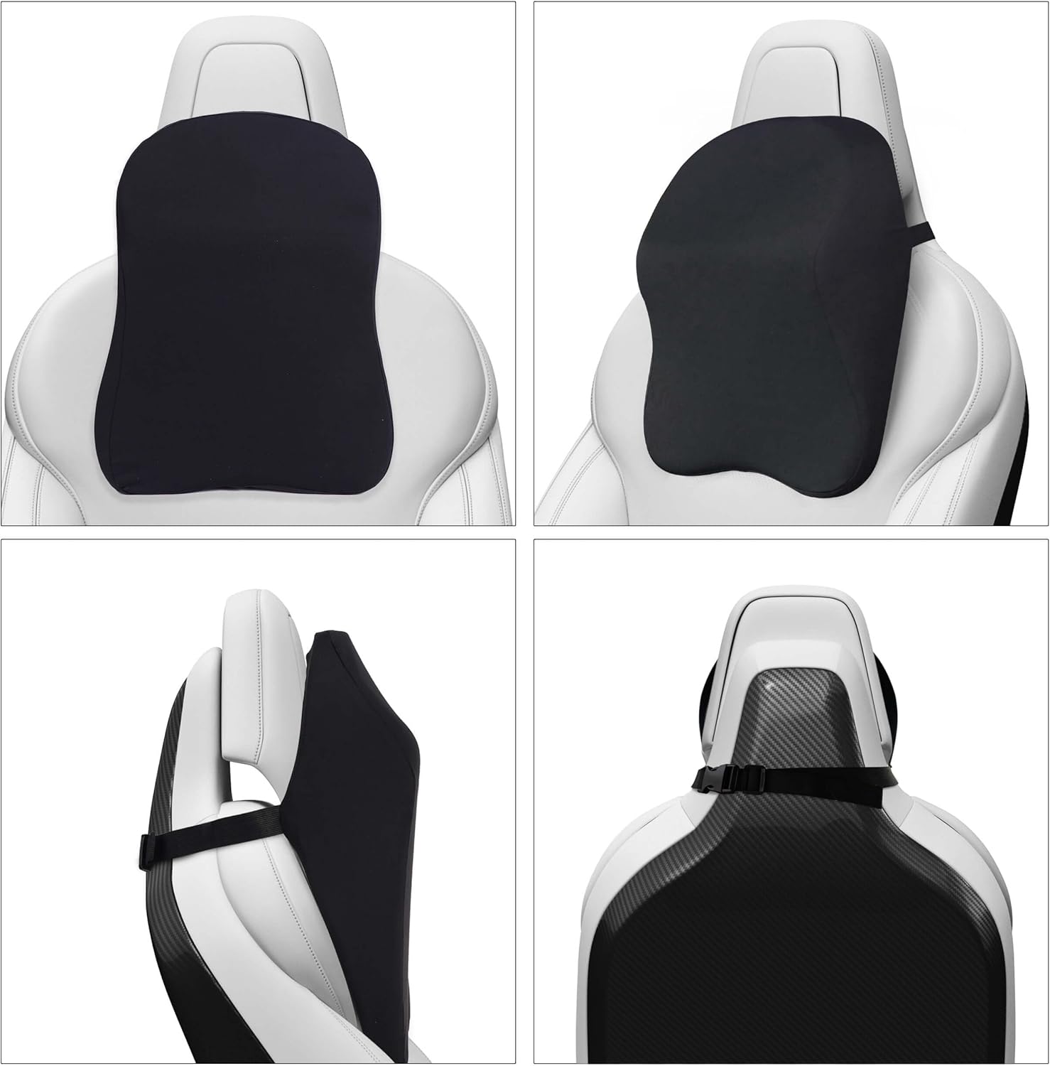 Assafco Car Headrest Pillow - Shoulder & Neck Pillow for Car Headrest w/Adjustable Strap & Clip to Secure - Memory Foam Car Neck Pillow for Driving Seat - Ergonomic Head Rest Pillow for Car Seat Neck Support