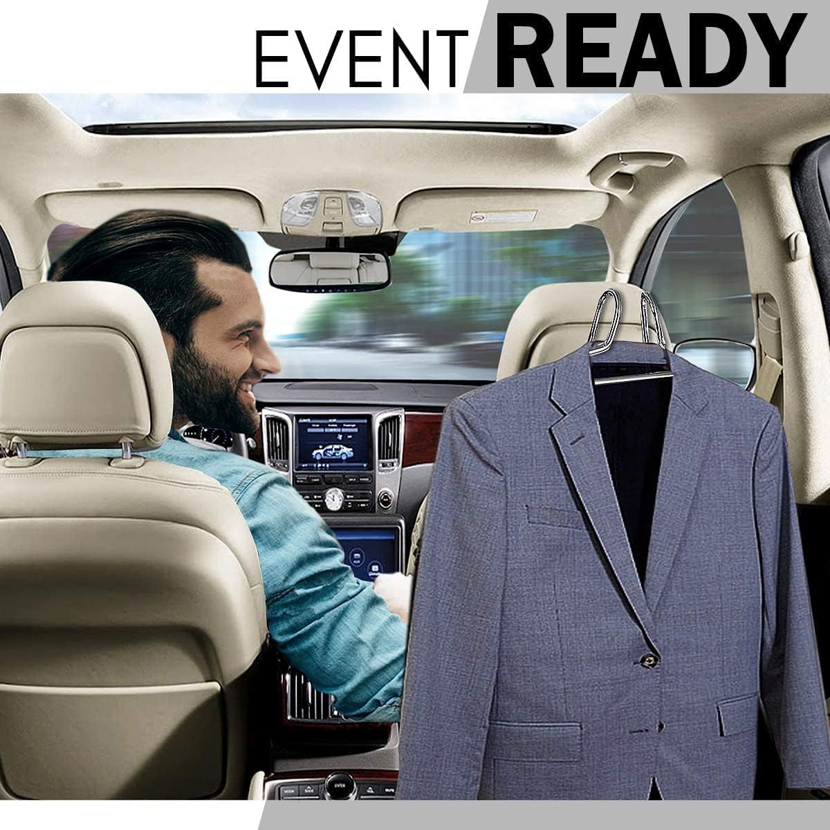 Car Coat Hanger With Headrest Restraint Rods