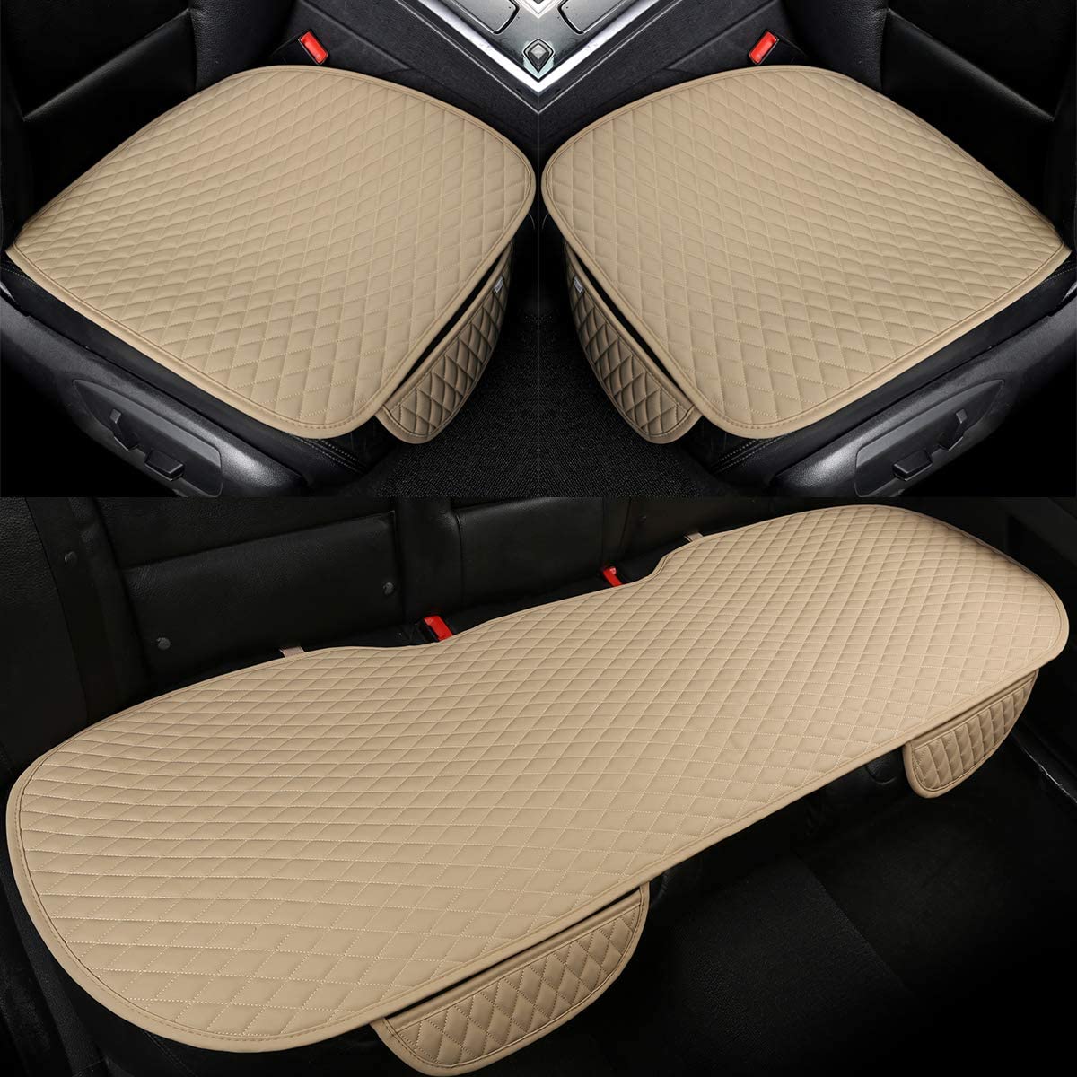 Assafco Leaher Car Seat Bottom Pads Protector Square Shape