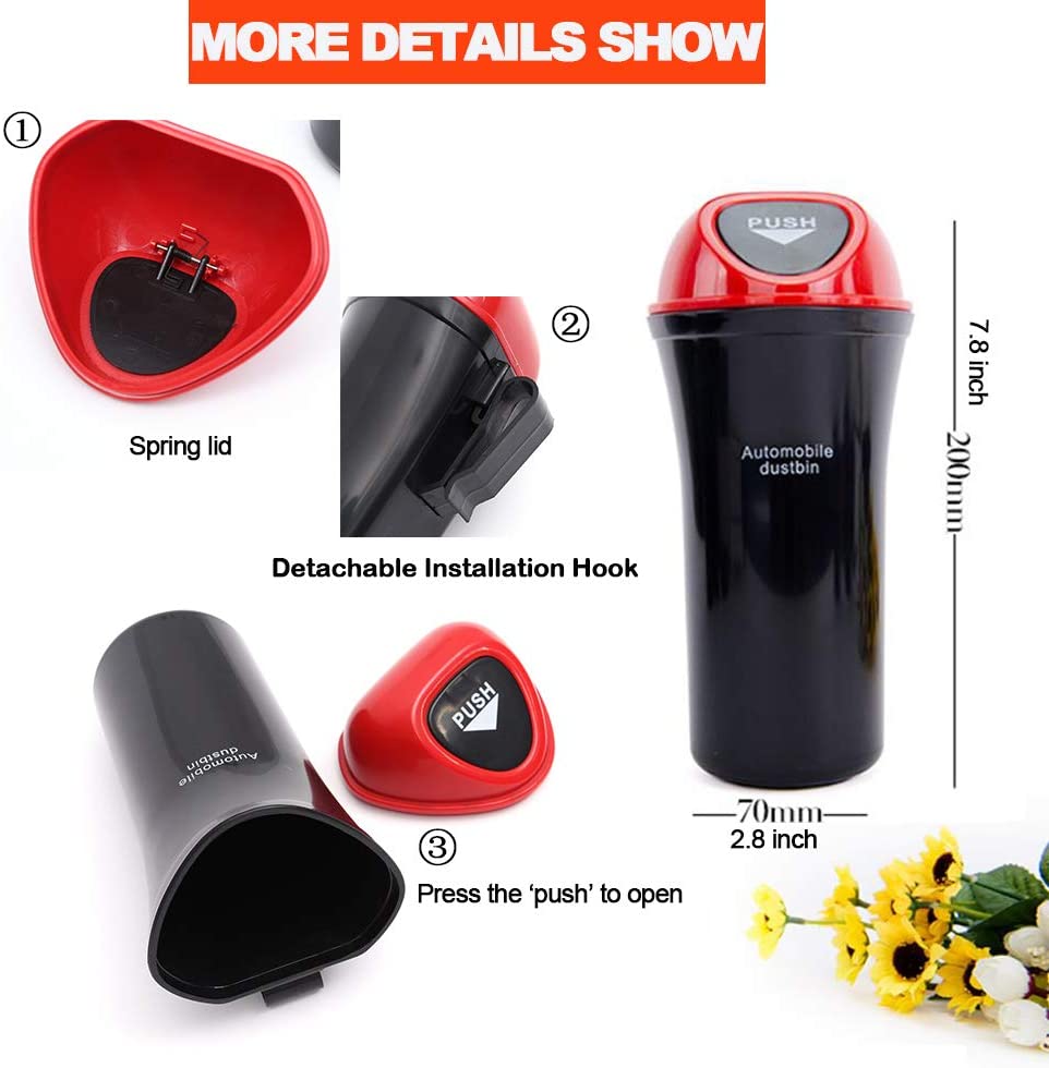 Portable Auto Vehicle Car Garbage Can Bin Trash Container