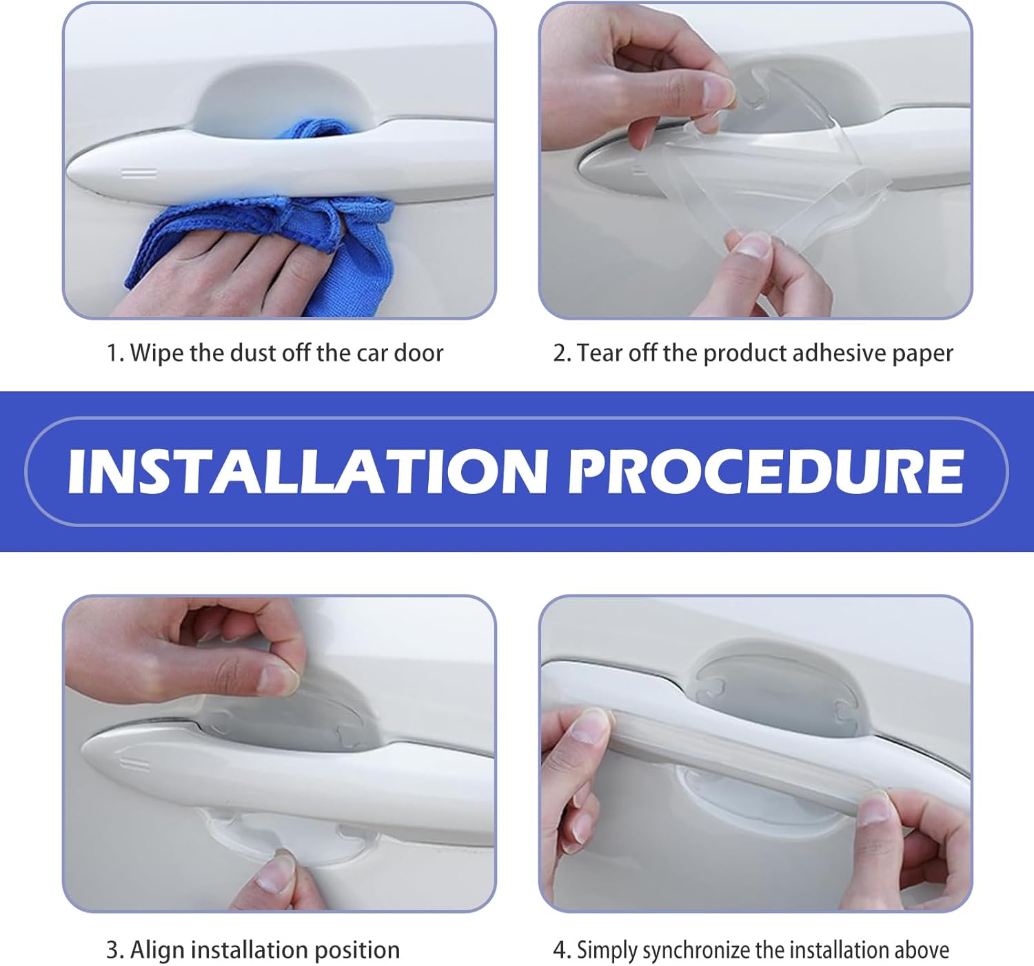 Car Door Handle Protector, Transparent Bumper Trim Guard Sticker, Waterproof Anti-Scratch Door Handle and Rear View Mirror Protection Film, Universal for Most Car