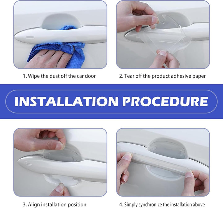 Car Door Handle Protector, Transparent Bumper Trim Guard Sticker, Waterproof Anti-Scratch Door Handle and Rear View Mirror Protection Film, Universal for Most Car