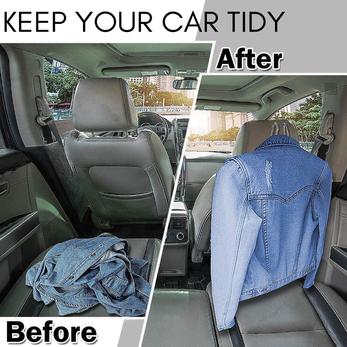 Car Coat Hanger With Headrest Restraint Rods