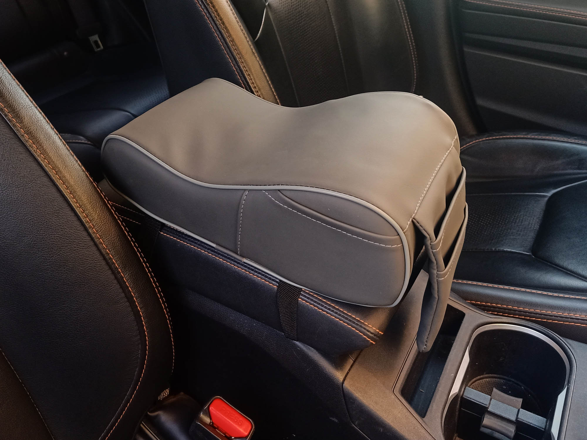Assafco Colored Leather Car Foam Armrest Cushion