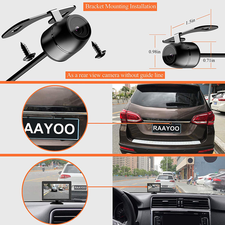 Car Reverse Backup Waterproof Camera with Dual Purpose Design