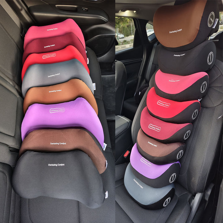 Assafco Memory Foam Universal Car Headrest Neck & Lumbar Support Pillow Set Comfortable Ergonomic Design