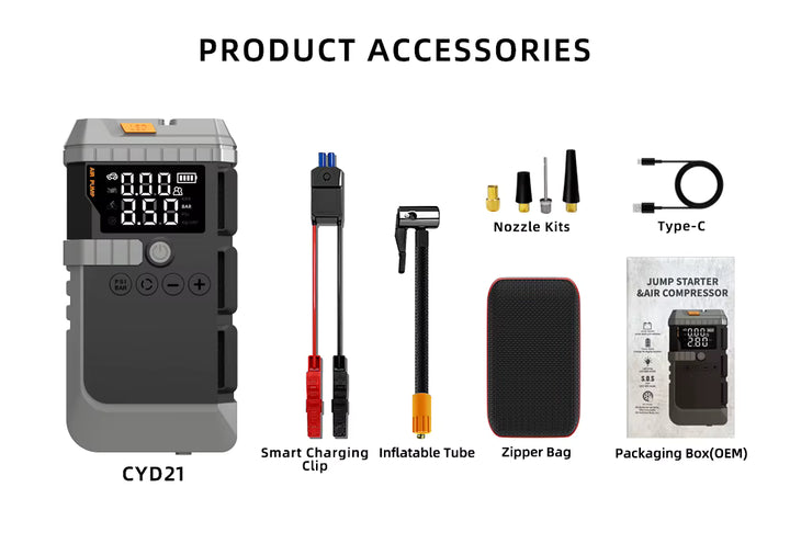 جهاز تشغيل محرك السيارة 4 في 1، 1000 أمبير، 12 فولت، شحن سريع، ضوء LED، مقاوم للشرر، شاشة رقمية، منفاخ إطارات طوارئ 150 رطل لكل بوصة مربعة