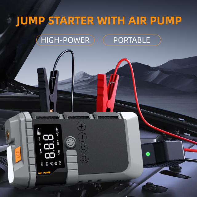 جهاز تشغيل محرك السيارة 4 في 1، 1000 أمبير، 12 فولت، شحن سريع، ضوء LED، مقاوم للشرر، شاشة رقمية، منفاخ إطارات طوارئ 150 رطل لكل بوصة مربعة